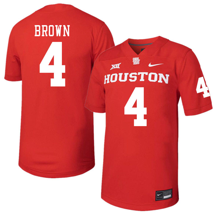 Houston Cougars #4 Samuel Brown College Football Jerseys Stitched Sale-Red